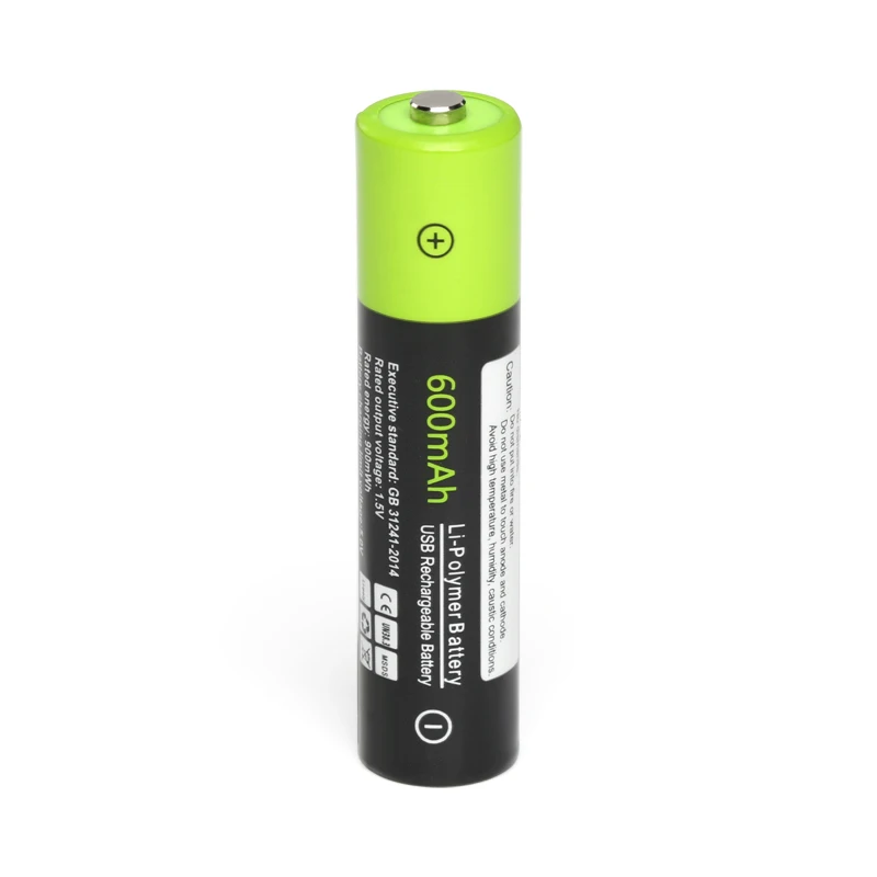 ZNTER 1.5V AAA Rechargeable Battery 600mAh USB Rechargeable Lithium Polymer Battery Quick Charging by Micro USB Cable