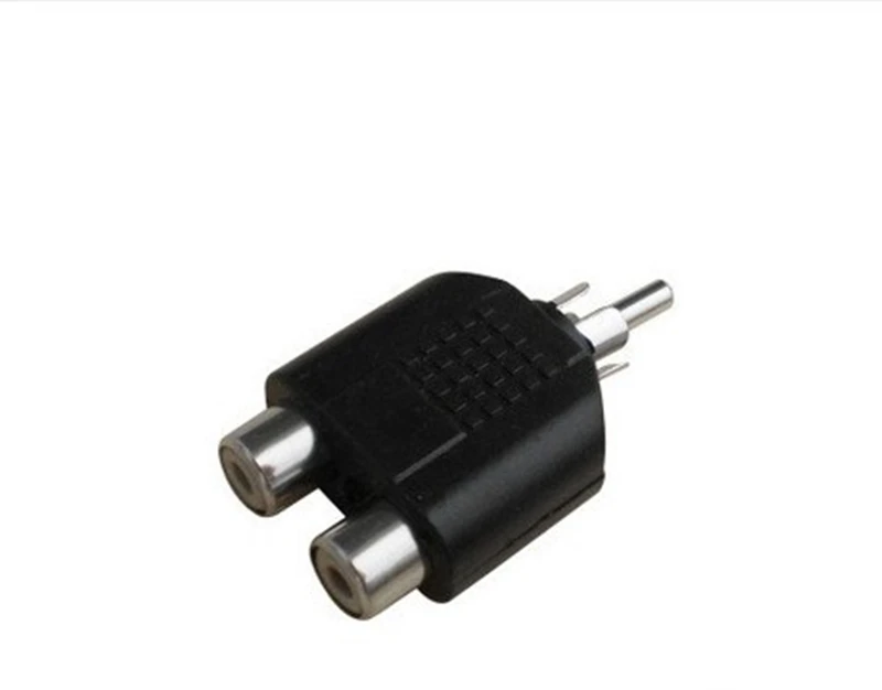 10 cái/lô RCA Nam Cắm Dual Hai RCA Nữ Jack Âm Thanh Splitter Adapter