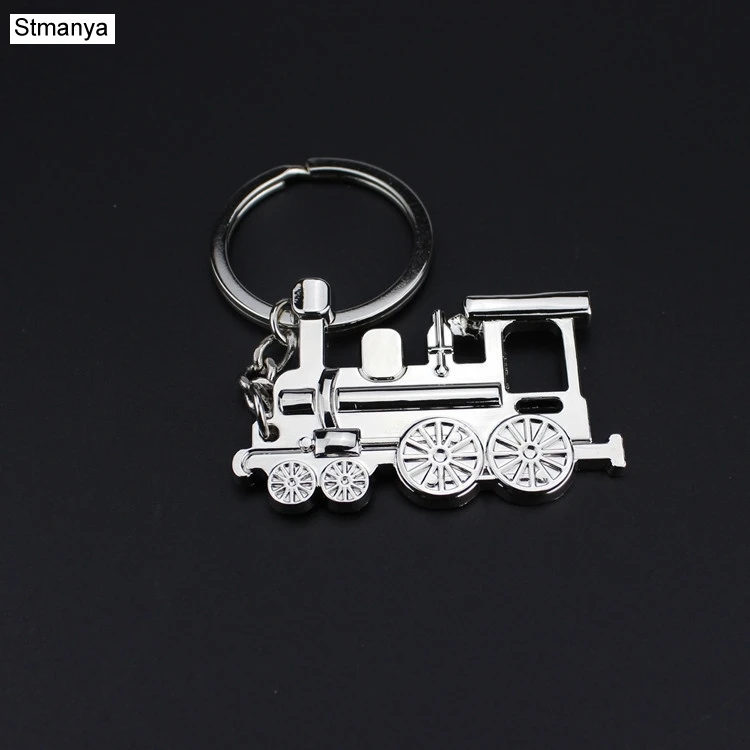 Personality Pendant Keychain Retro Locomotive Car Key Holder metal relief Bag Charm Accessories Fashion New Key Chain K1730