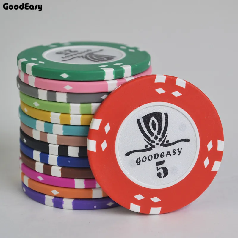 300PCS/Lot AOM Texas Hold'em Clay With Inner Metal Poker Chips Sets Upscale Set with goodeasy Trim Sticker