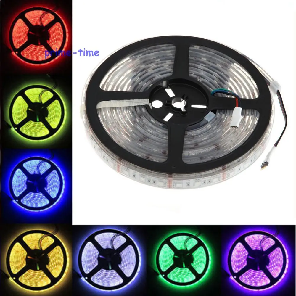 IP68 Waterproof 5050 LED Strip,12V 60LED/M 5M flexible Strip,White Warm White RGB,Underwater Use for Swimming Pool,Fish Tank