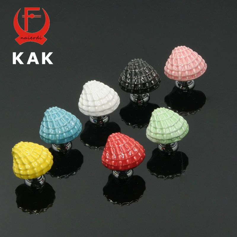 KAK ceramiczne Ocean Shell gałki do szuflady styl śródziemnomorski uchwyty do drzwiczek szafki nowość modne meble uchwyty
