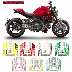 Hot sell New 12Pcs Thick Edge Outer Rim Sticker Stripe Wheel Decals For DUCATI MONSTER 695 696 796 1100 1100S 797 821 795