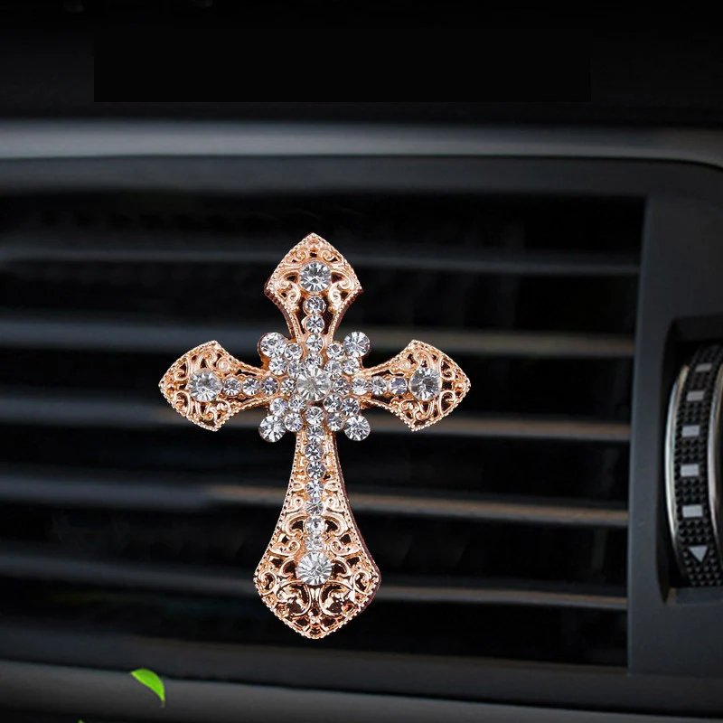 Inlaid diamond cross style car Air conditioning outlet perfume car perfume car interior accessories car fragrance