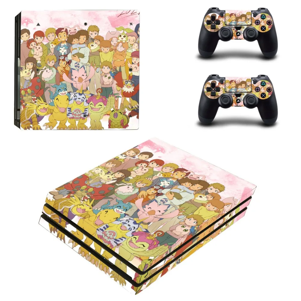 Digimon Adventure PS4 Pro Skin Sticker For Sony PlayStation 4 Console and Controllers PS4 Pro Skin Sticker Decal Vinyl