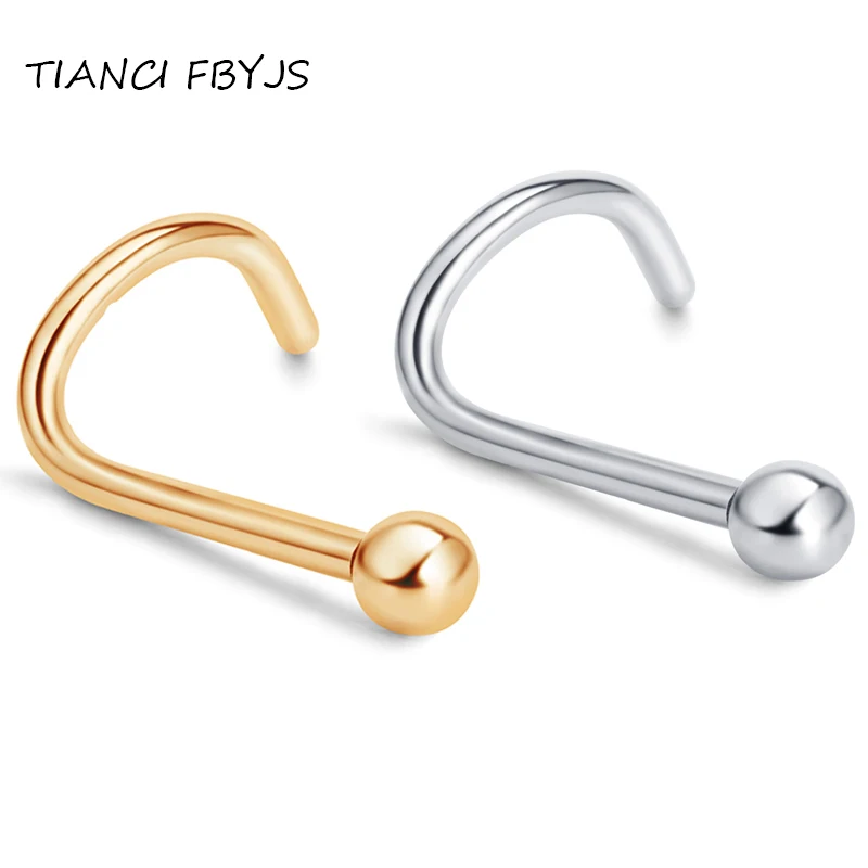 TIANCI FBYJS women's nose studs nose rings stainless steel with BALL piercing nose silver gold body pircing jewelry nose