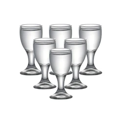 Set of 6pcs 0.3oz Lead Free Glass  Machine Made Chinese Old Fashioned Shot Glasses for Liqueur Vodka Spirit Dinks 10ml