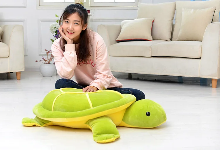 large 80cm lovely cartoon green tortoise plush toy down cotton very soft doll sofa cushion throw pillow Christmas gift s2324