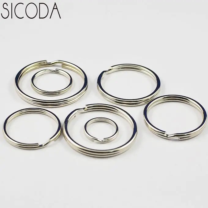 SICODA 50pc/lot 35/25/32mm silver keyrings O ring link  big hoop diy rings jewelry components Split Rings Keyfob Accessories