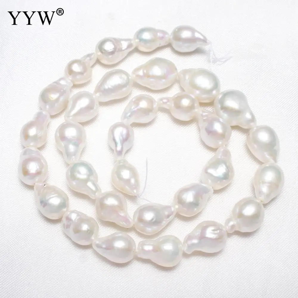 

Cultured Baroque Freshwater Pearl Beads 9-11mm White Nuggets Natural Beads DIY For Necklace Pendant Jewelry Making 15.5in Strand