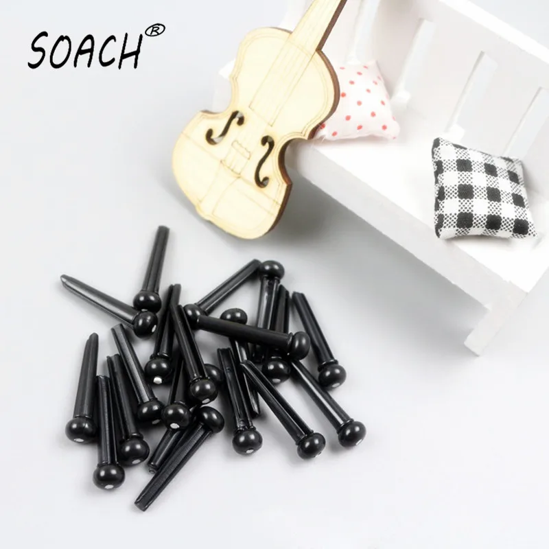 SOACH 12pcs/lot Folk guitar string nail nailed harp strings cone column tail cone pin white black Musical instrument accessories