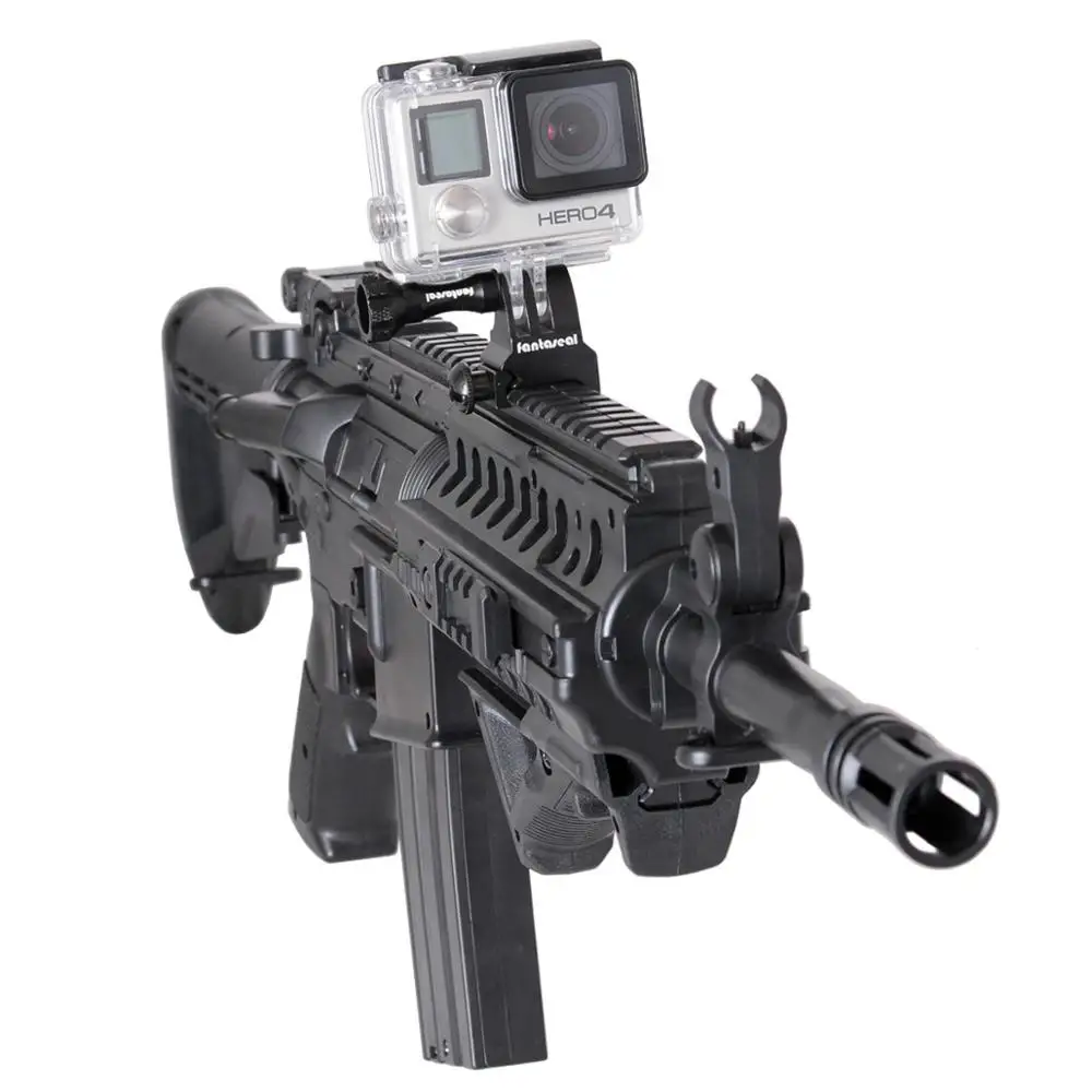 Picatinny Gun Rail Mount Airsoft ปืนอะแดปเตอร์สำหรับ GoPro SJCAM Sony Garmin กล้อง Action Eken ปืนยิงปืนไรเฟิลการล่าสัตว์เลเซอร์ mount