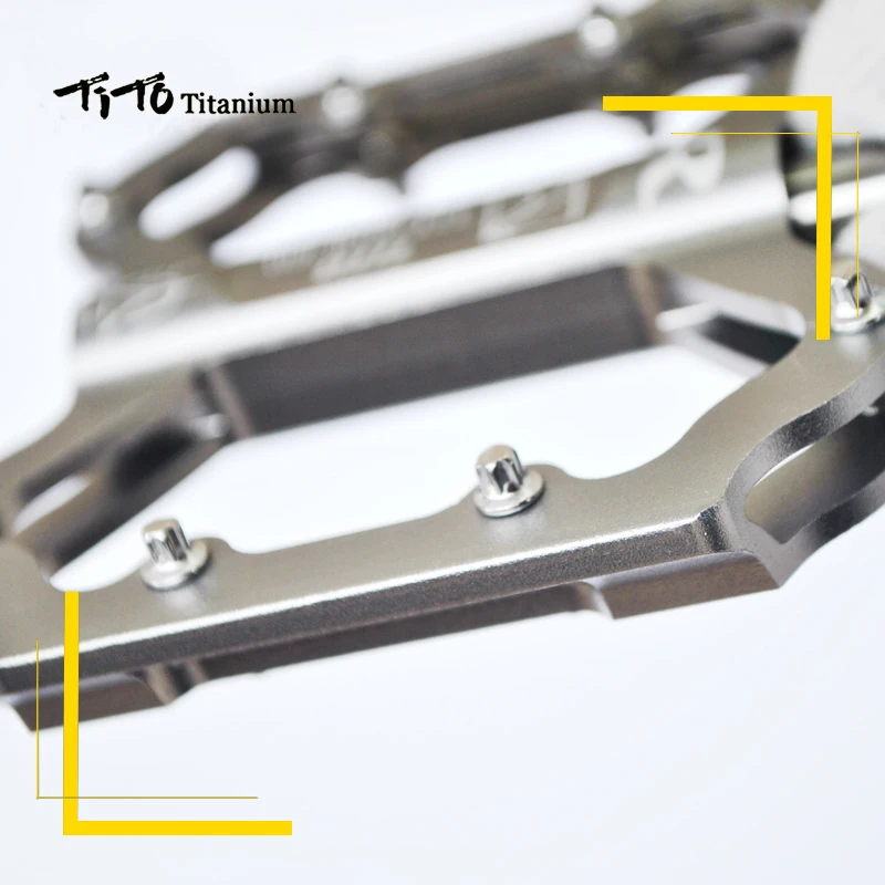 TiTo Ultralight Pedal Titanium Bicycle Pedal Titanium Alloy Axis Bike Pedals MTB Cycling Titanium Bike 1 Pair Titanium Pedal