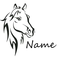 Hot Sale New Custom Name Text Horse Head Vinyl Wall Art Sticker Decal Decor