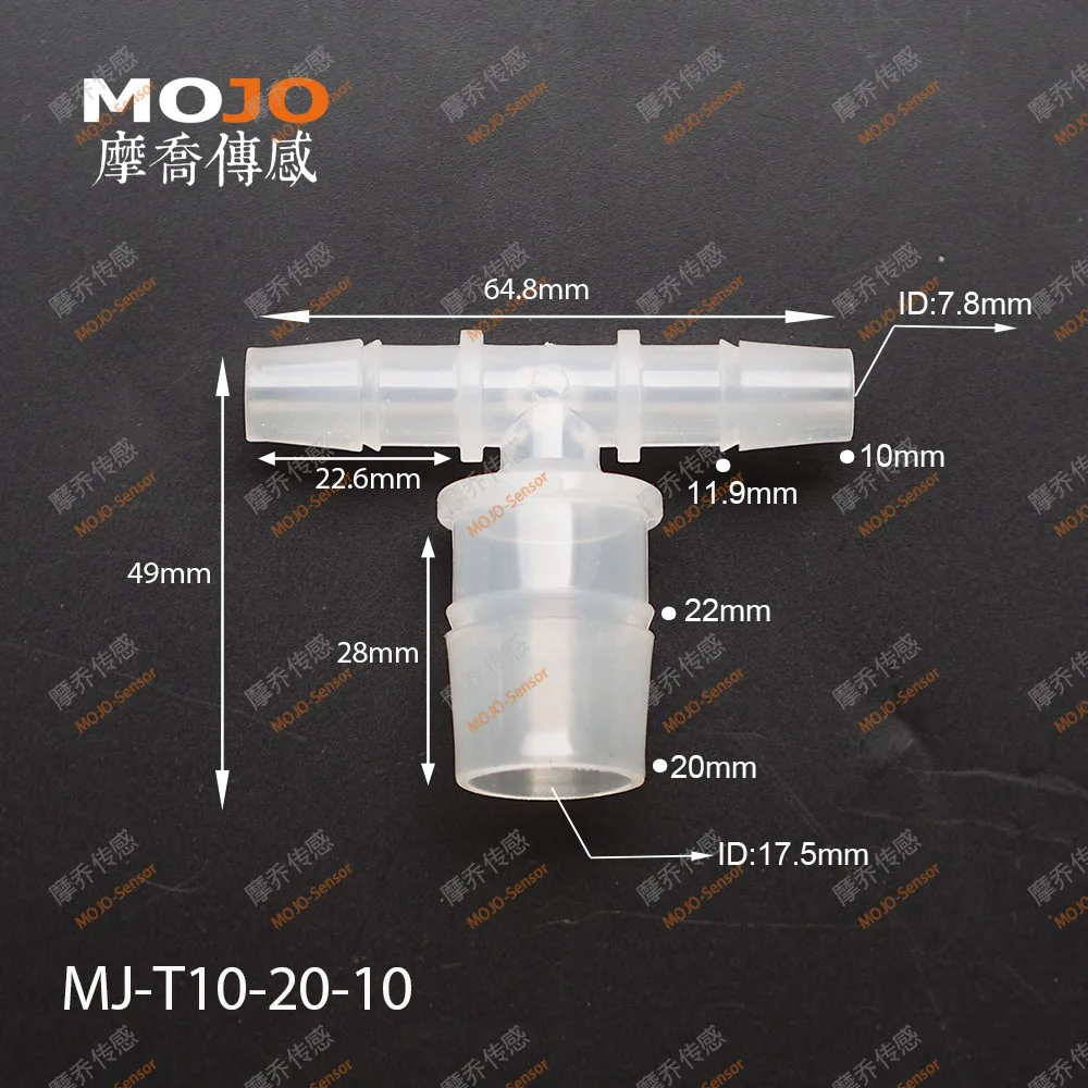 MJ-T10-20-10 Conector reductor de manguera múltiple de 10 mm a 20 mm (100 unids/lote)