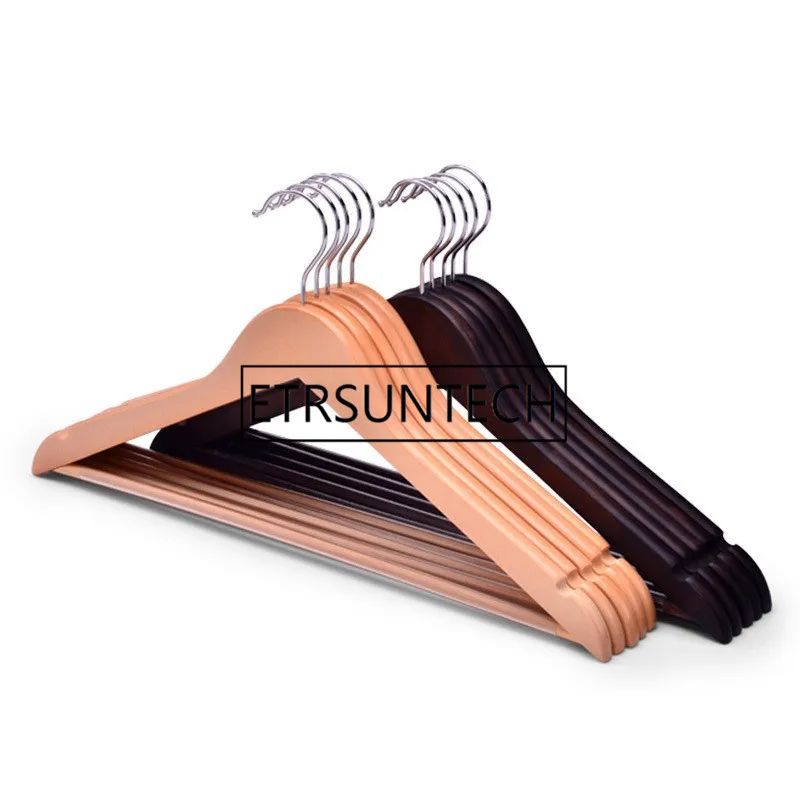 

100Pcs/Lot Multifunctional Solid Wooden Suit Hangers, Coat Hangers, Natural Finished