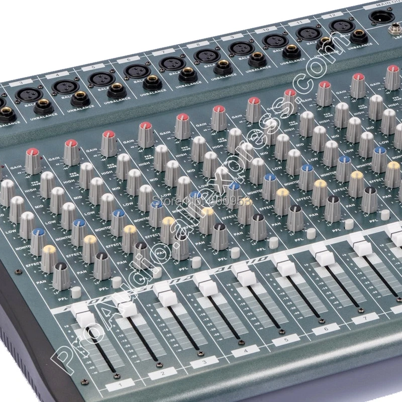 MICWL YU3516 16 Channel 3-Band EQ Audio Music Mixer Mixing Console with USB XLR LINE 48V Phantom Power for Stage TV