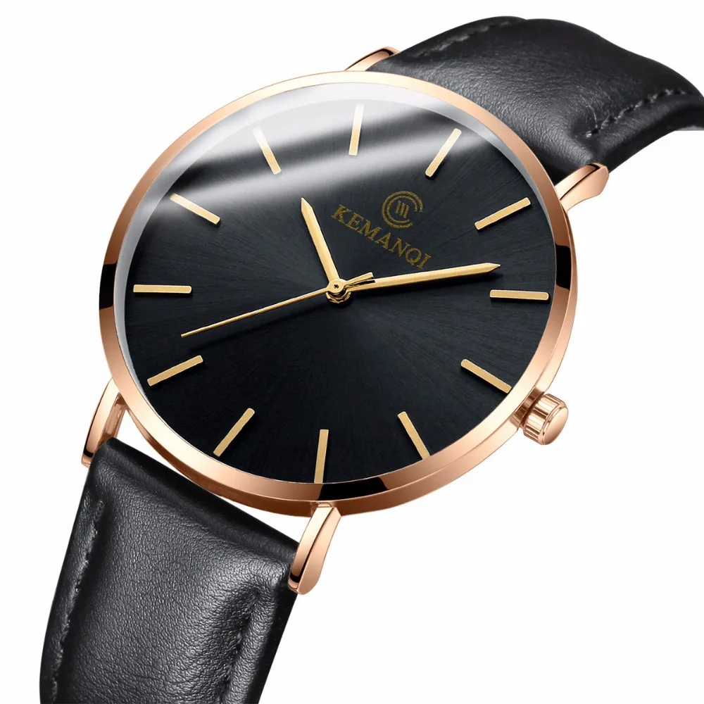 

Men's Watch 2021 New Stylish Leather Watchband Quartz Clock Minimalist Wrist Watches For Gentlement Hot Erkek Kol Saati