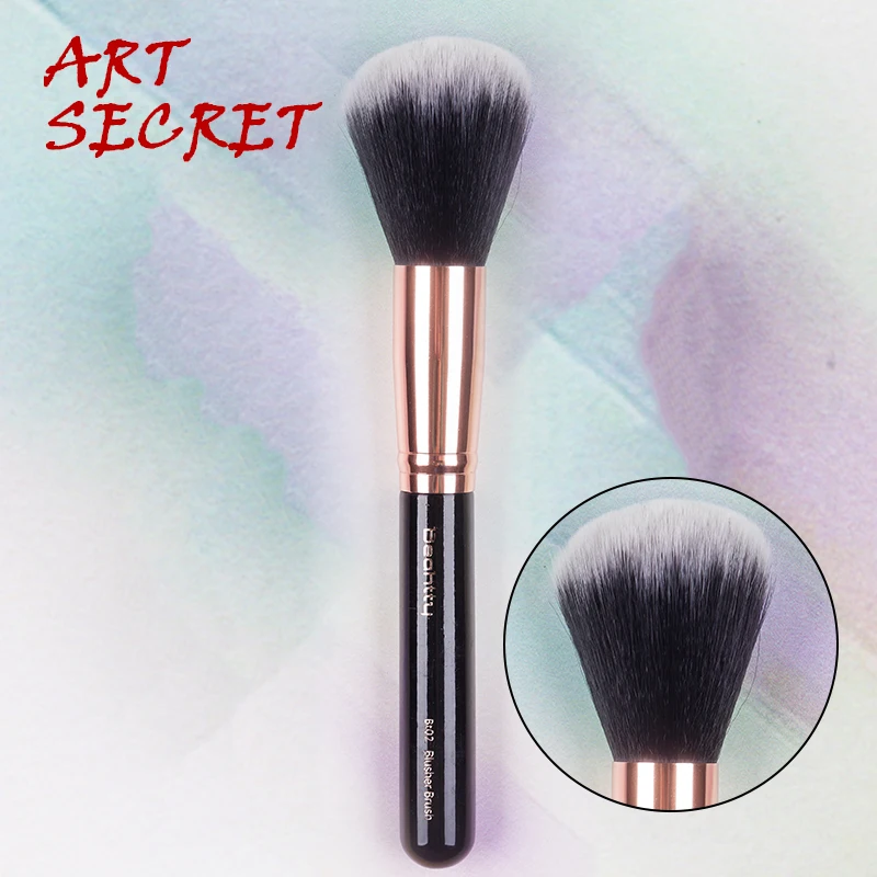 #Bt02 Blusher Brush High Quality Synthetic Hair Rose Gold Ferrule Pro Makeup Cosmetic Tool