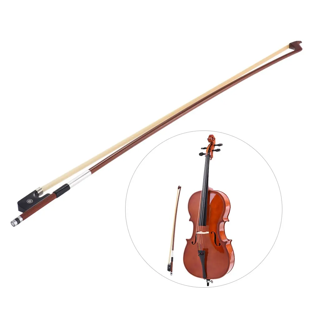 

Good Quality Well-balanced Octagonal Brazilwood 1/4 Cello Bow Horsehair Round Stick Ebony Frog