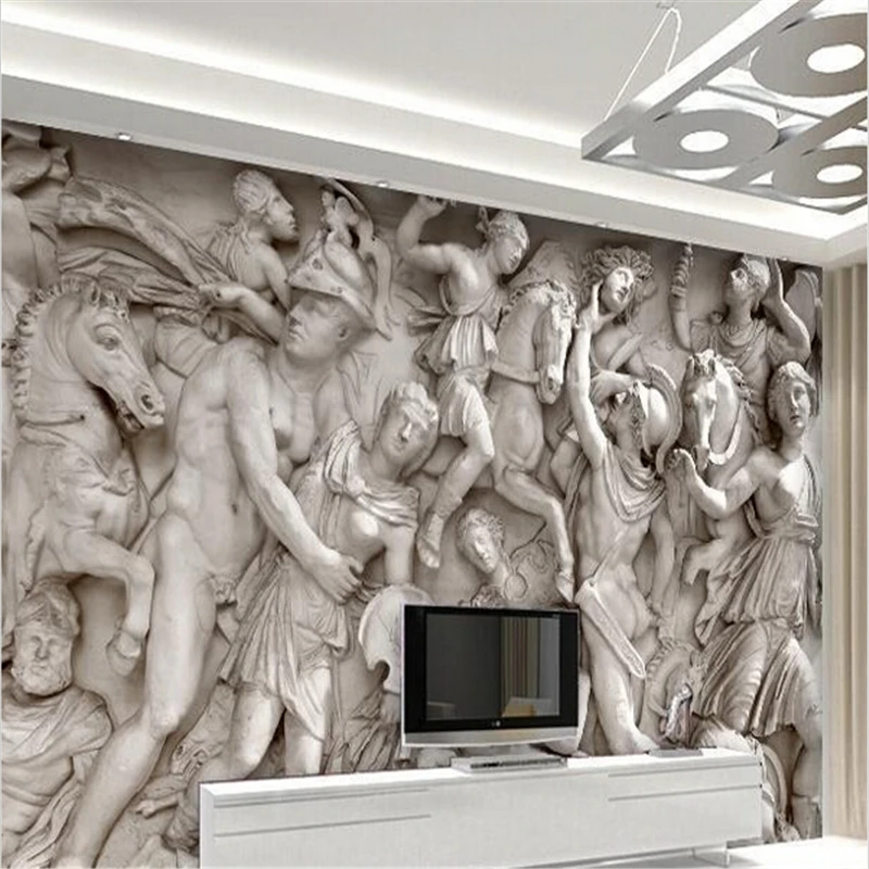 beibehang papel de parede 3d Custom photo wallpaper 3D European Roman statues art restaurant retro sofa backdrop wallpaper mural