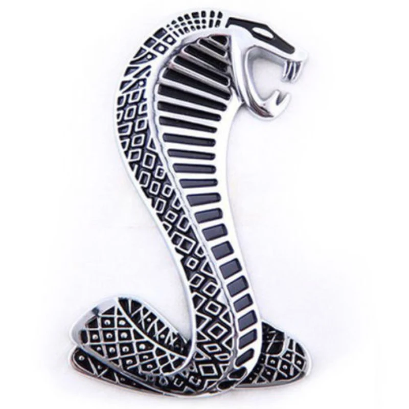 Mustang Cobra Snake Shelby Metal Front Grill logo Emblem Badge Chrome Nice