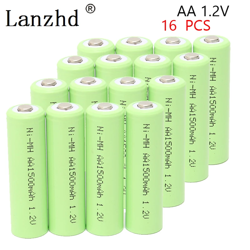 

16Pcs AA Battery 1.2V Rechargeable Batteries AA Ni MH Pre-charged Rechargeable Battery 2A Baterias for Camera toy Remote