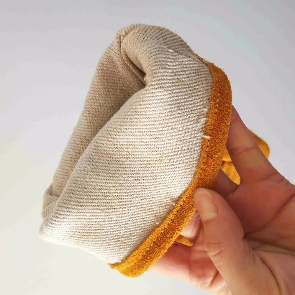 Luvas de solda 14 "35cm split couro do couro luvas soldador reforçado polegar palma ce certificado dourado mig/vara luvas de solda