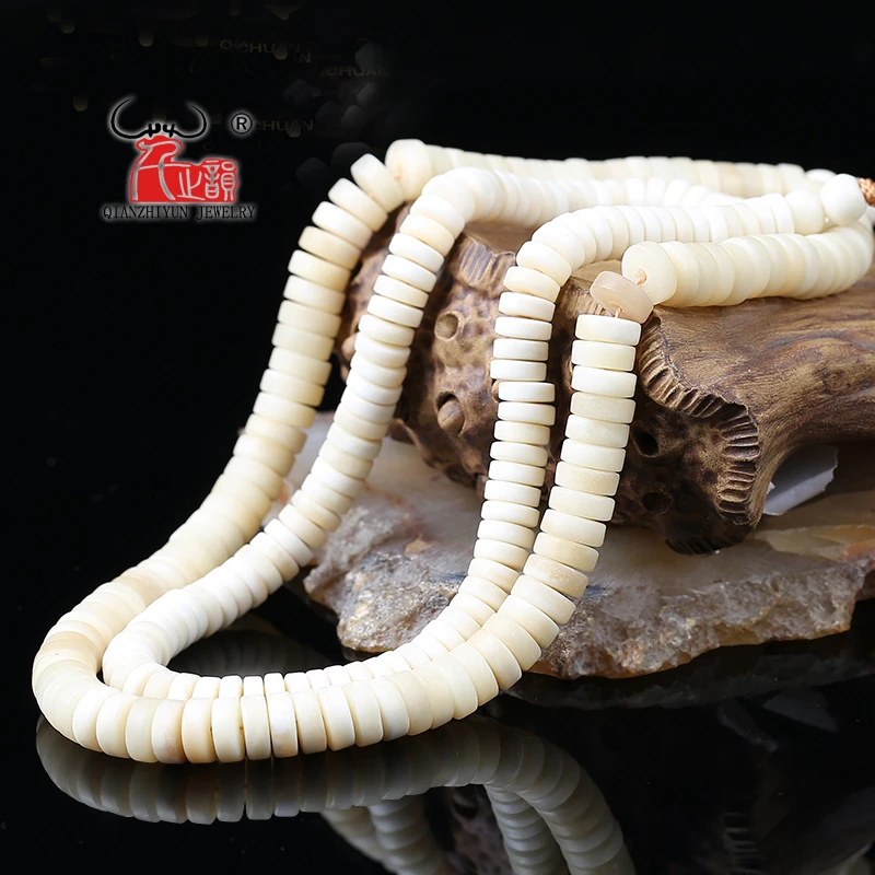 10PCS Natural natural color bovine bone dispersible bovine bone fragments of the beef bone semi-finished products diyhole 1.5mm.