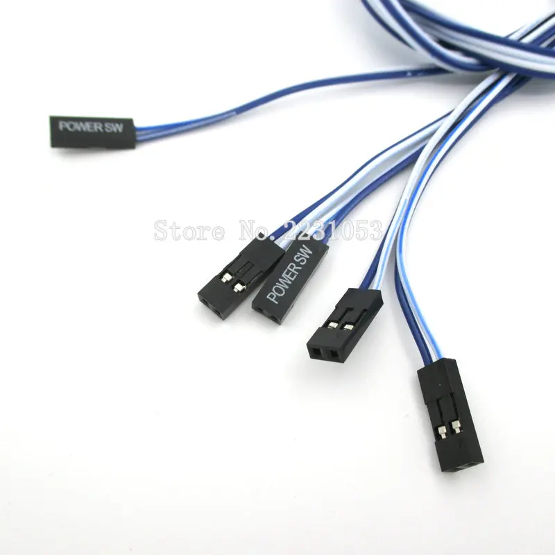 5PCS PC Power Momentary Push Button Switch Connector Cable Reset Line Length 50cm
