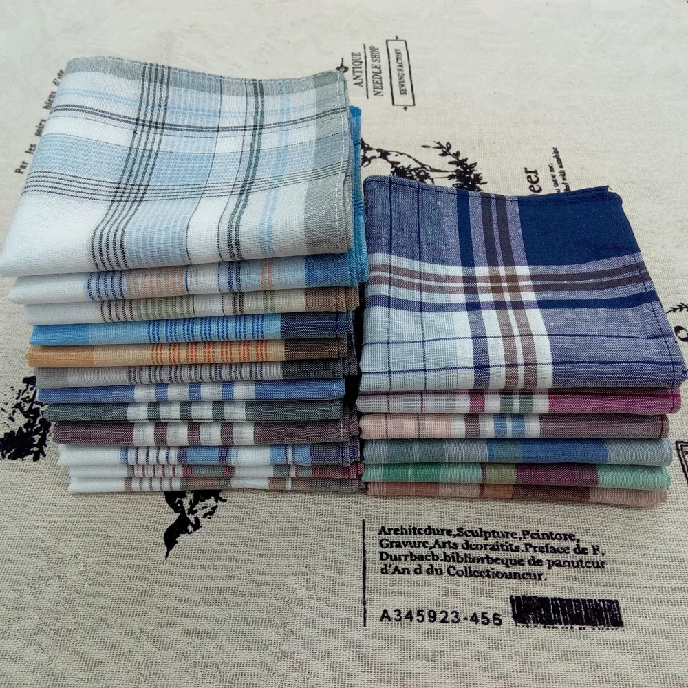 SHSEJA-Exquisite Handkerchief for Men, Pocket Towel, Cotton Business Casual Handkerchief, High Quality, 40x40cm, 12Pc Lot