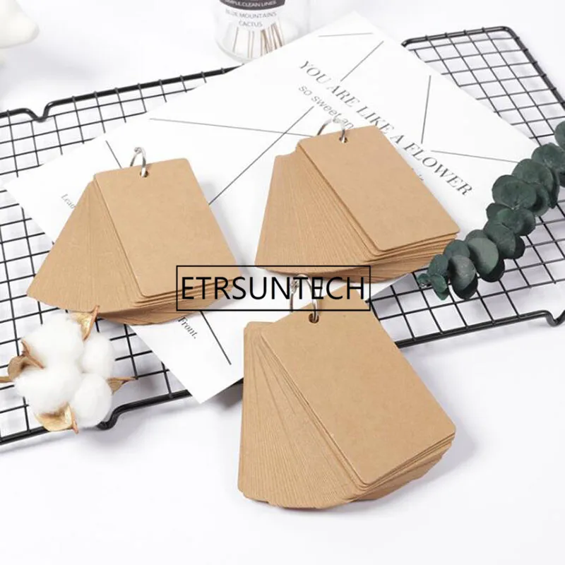 9*5.4cm Kraft Paper Gift Cards/Tags for Notebook Card Word Card Scrapbooking Paper Crafts 100sets