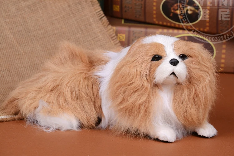 simulation dog 28cm furry fur prone dog model toy craft,photography,props,home decoration a1935