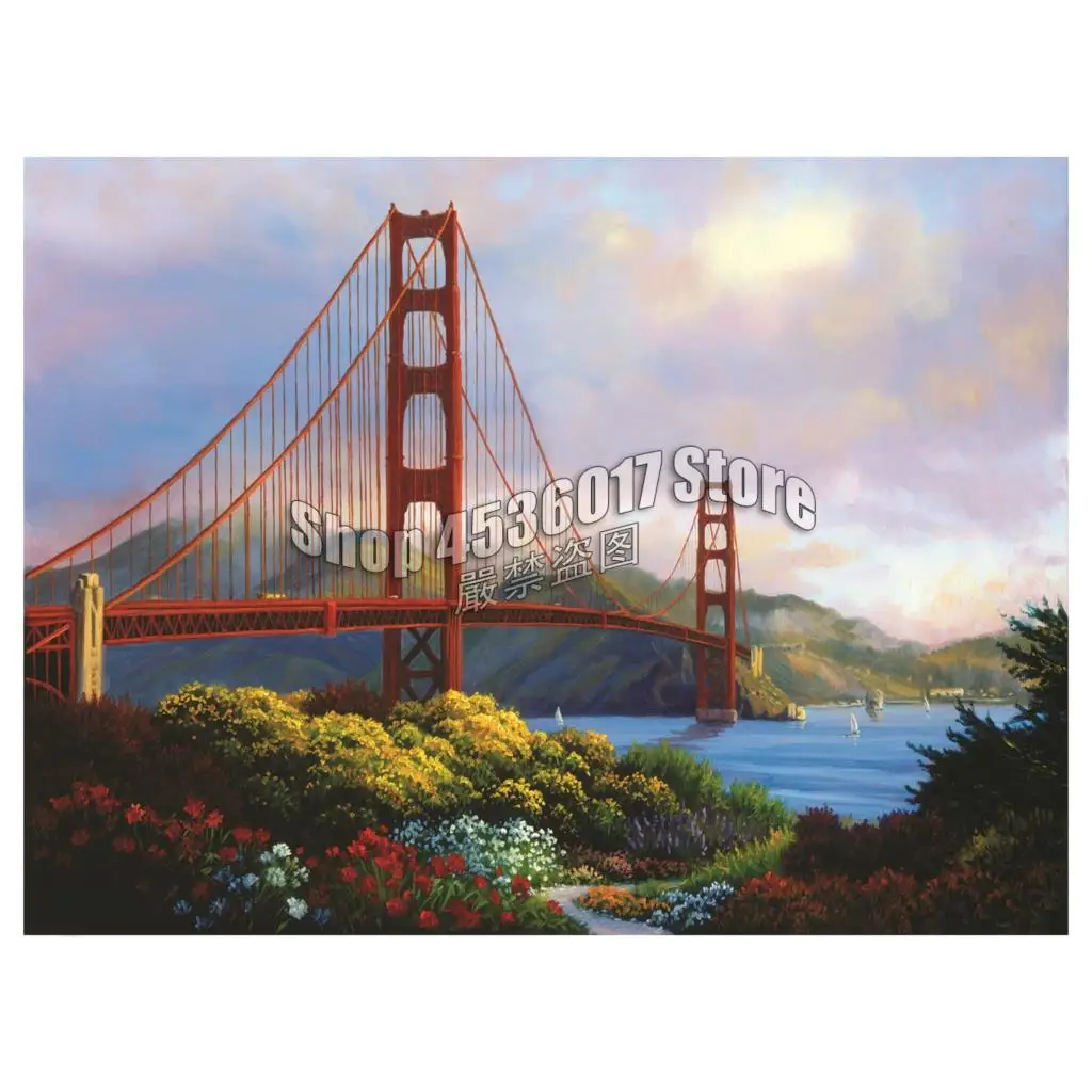 Golden Gate landscape 5D Diamond Mosaic Full Home Decor Diamond Embroidery Crafts DIY Diamond Painting Cross Stitch Needlework