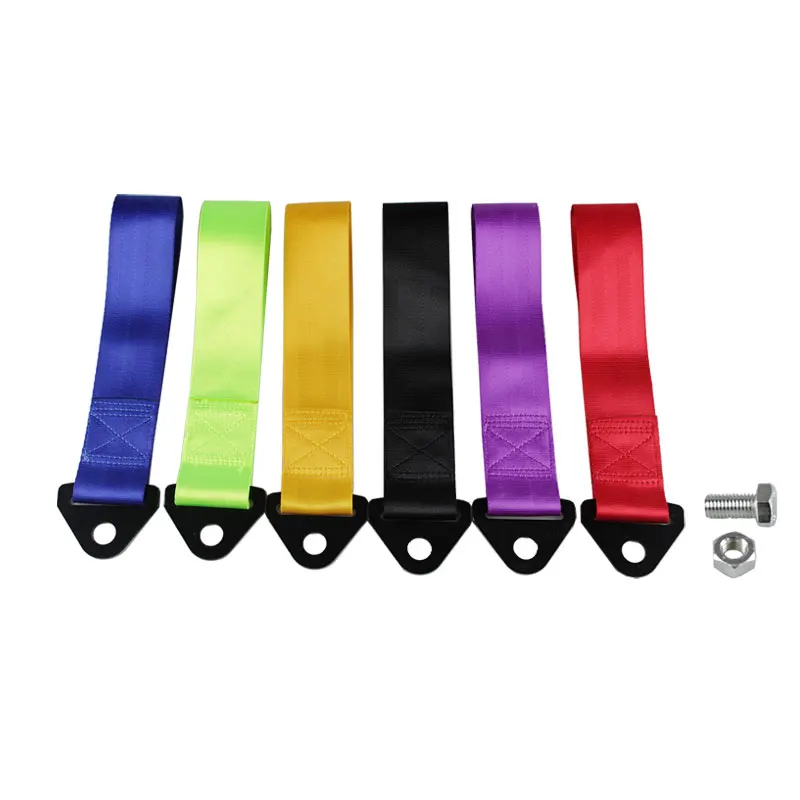 RASTP-Smooth Material Towing Rope Nylon Tow Eye Strap Tow Loop Strap Racing Drift Rally Emergency Tool Front Rear RS-BAG013A-NM