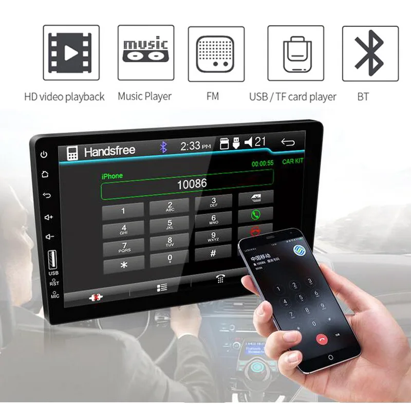 9'' 1 DIN Autoradio Car Multimedia Player Car Stereo Radio Mirror Link Touch Screen MP5 player Video