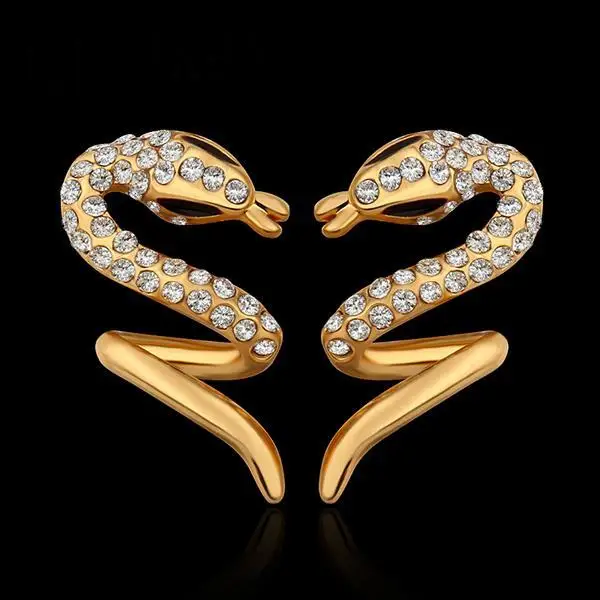 Inalis GoldPlated Earrings For Women Wedding Jewelry Brincos da Mulher Yellow Gold Pendientes de la Mujer Rhinestone E865