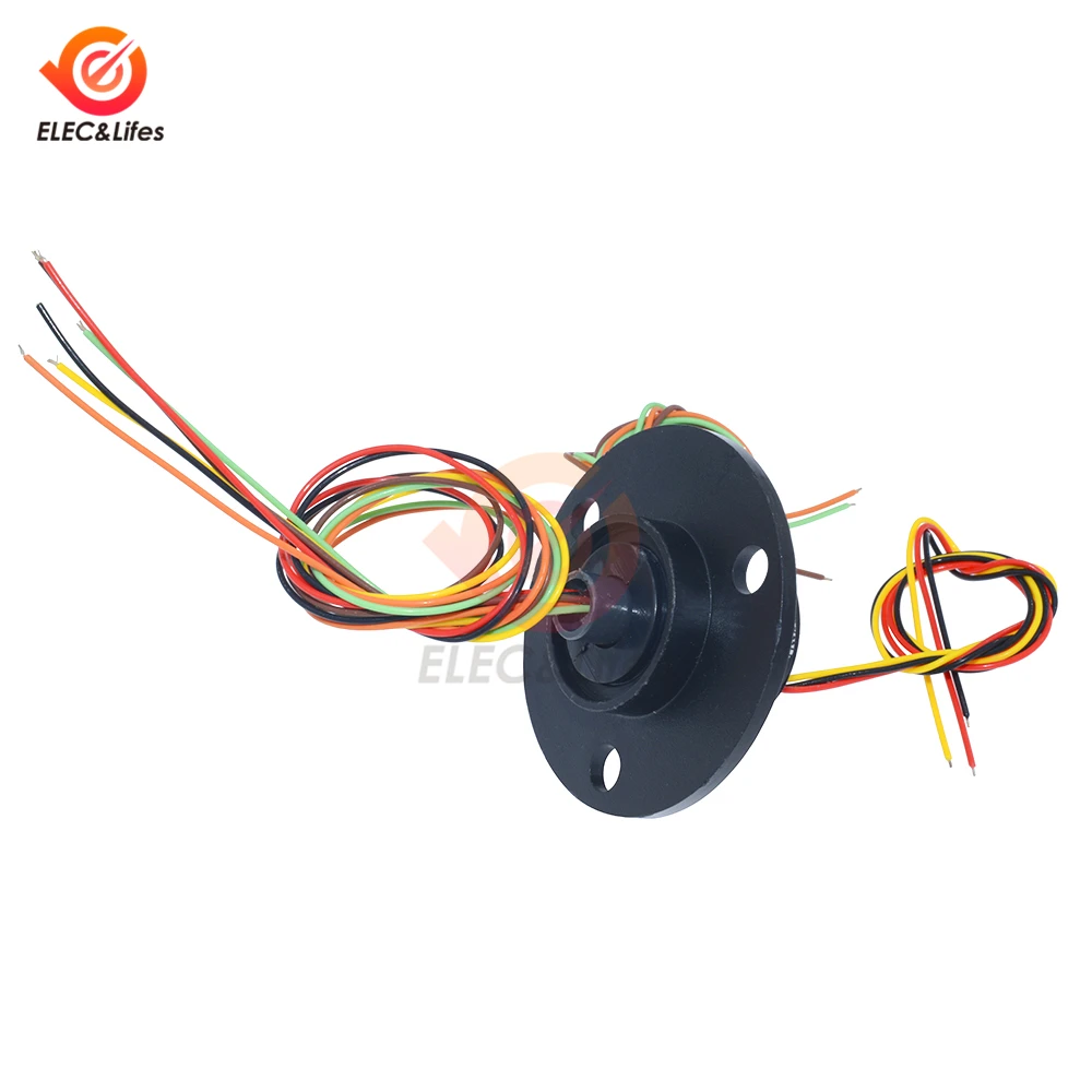 Dia 22mm 12.5mm 250RPM 300RPM 6 way 6 Wires Conductive Capsule Slip Ring CIRCUITSx2A AC 220V 240V For Monitor Robotic