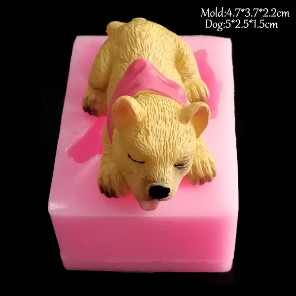 1pcs Cute Puppy Silicone Mold DIY Dog Shape Chocolate Baking Tools Cake Decoration Handmade Candle Making Fondant Soap Mold C339