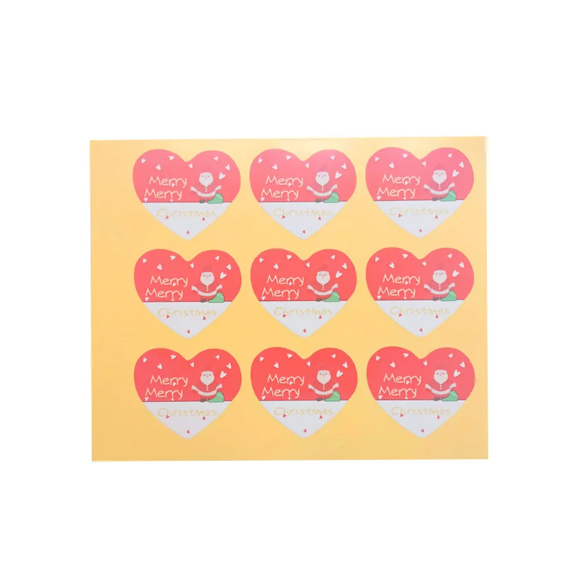 

90pcs/lot Kawaii Snowman Merry Christmas Heart design Paper Sticker Handmade Baking Decoration packaging label