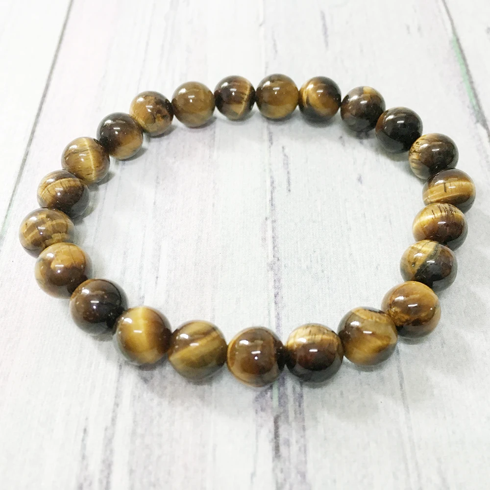 MG0339 A Grand Tiger Eye Bracelet Natural Stone Stress Relief Yoga Bracelet Wrist Mala Beads Bracelet Self Expression