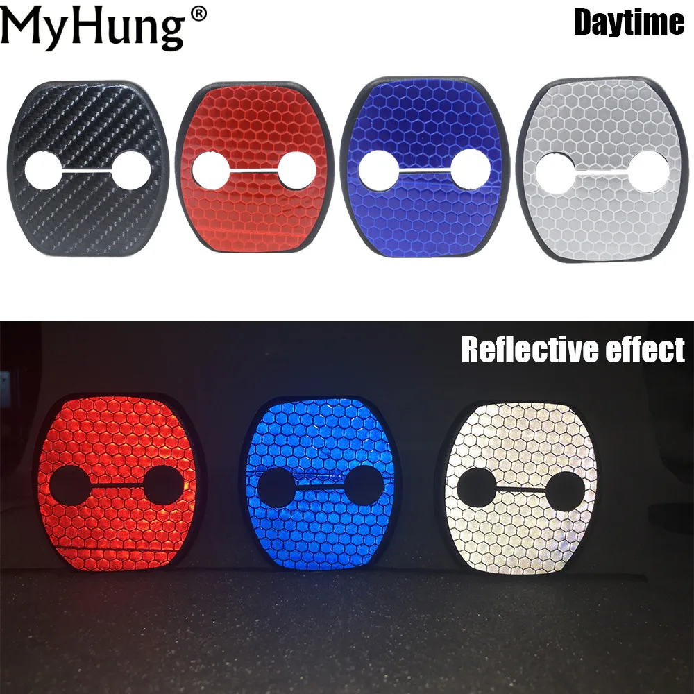 

4pcs Car Door Lock Cover For Nissan Maxima LEAF 370Z GT-R GT R JUKE Pathfinder Quest Note Combi DIY Lock Sticker Styling