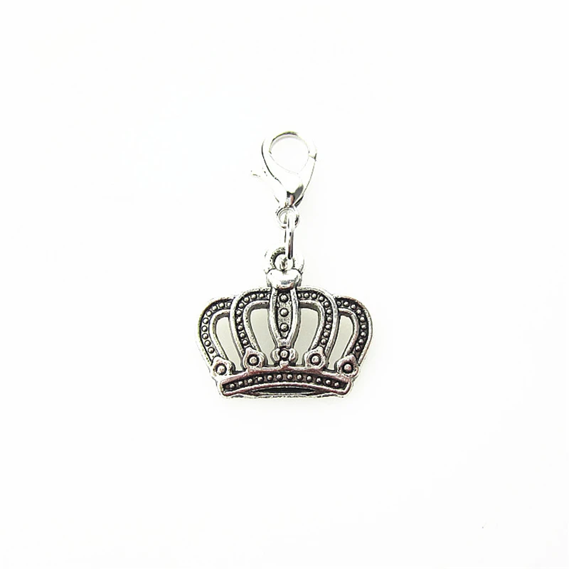 

Hot Selling 30pcs Crown Dangle Charms Lobster Clasp Charms Diy Jewelry Accessory for Bracelets Pendants Hanging Charms