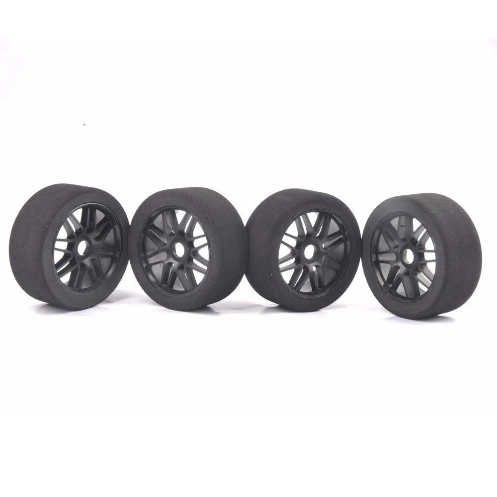 1/8 Scale 17mm Hex RC Foam Tires Wheel Rims 105mm Set Sponge Tires for HSP HPI Racing Car