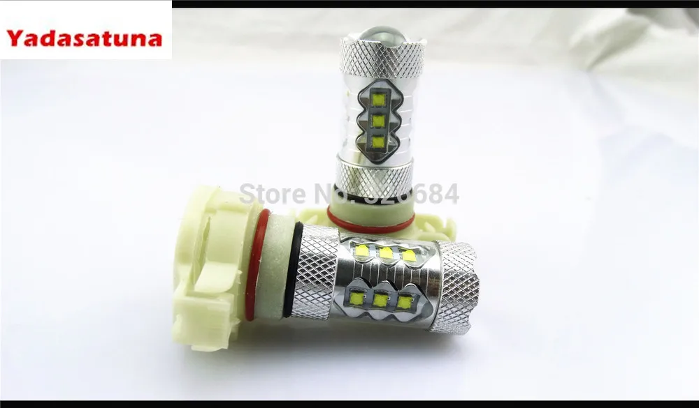 2Pcs H16 5200S LED Fog Light Bulb 80W 1000lm 12-24V H16 5202 Fog Lamp Fog Light Kit Led Lighting for Car White Color Replace