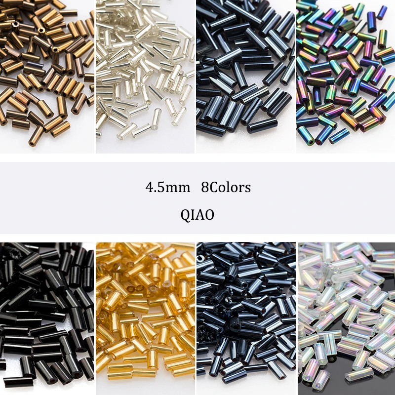 Multi Color Glass Seed Spacer Beads 4.5mm 30g/lot Crystal Round Long Tube Beads For Handmade Making DIY