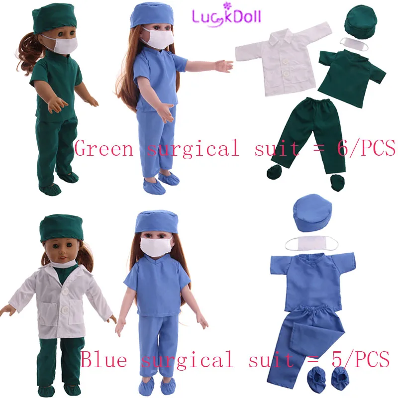 Cotton Doctor Cosplay Suit Fit 18 Inch American&43 CM Baby Doll Clothes Accessories,Girl\'s Toys,Generation,Birthday Gift