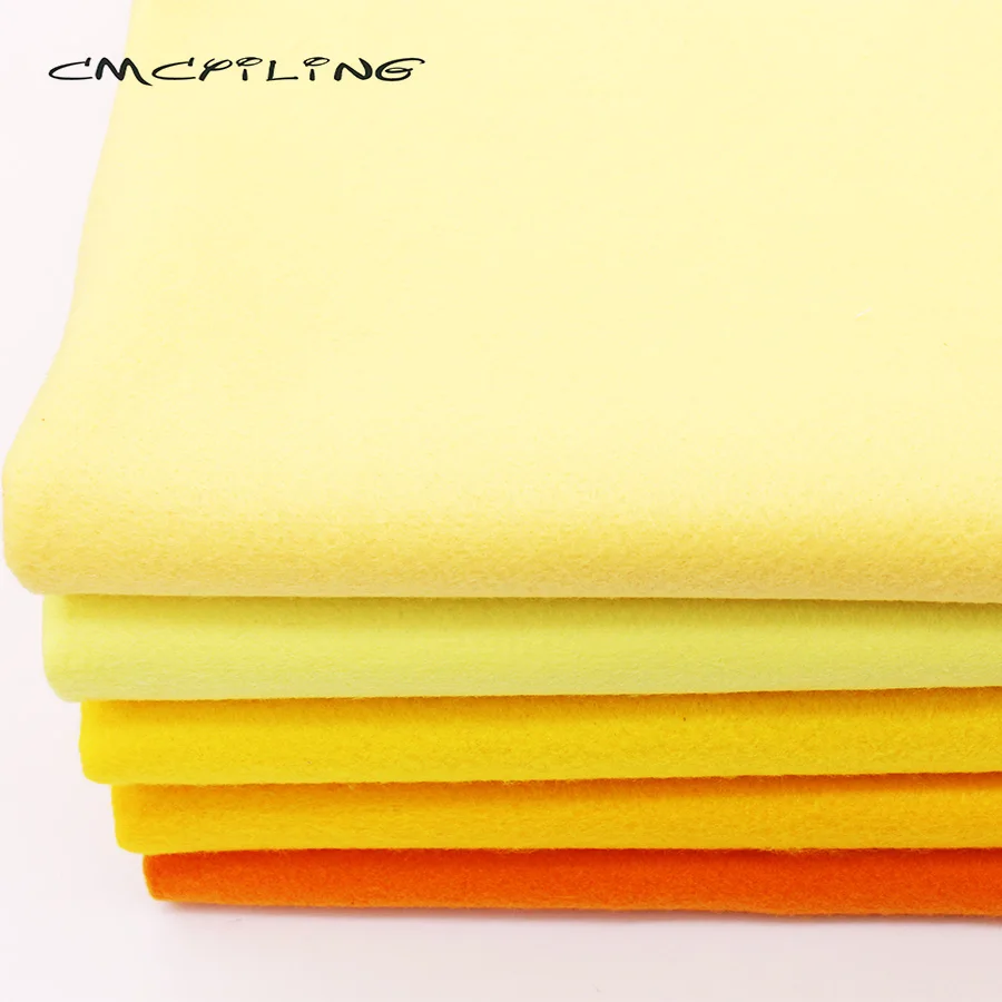 Vivid Colors,Yellow Series High Density Soft Felt,For Needlework DIY Sewing Dolls,Crafts,Non-woven ,Polyester Cloth,45cmx110cm