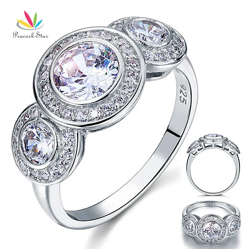 pavao estrela solido 925 anel de noivado de prata esterlina joias de casamento art deco 25 carat cfr8089 01