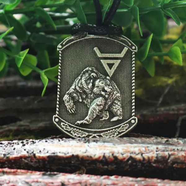 1pcs lanseis dropshipping viking Veles symbol.Weles.Slavic bear pendant norse men necklace  wealth talisman jewelry